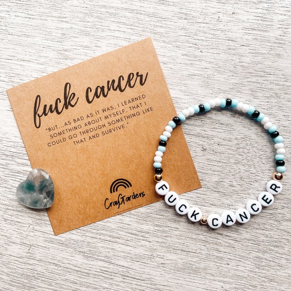 Fuck Cancer Bracelet, Cancer Awareness Bracelet, F Cancer Bracelet, Letter Beads Bracelet, Gift for Friend, Gift for Sister