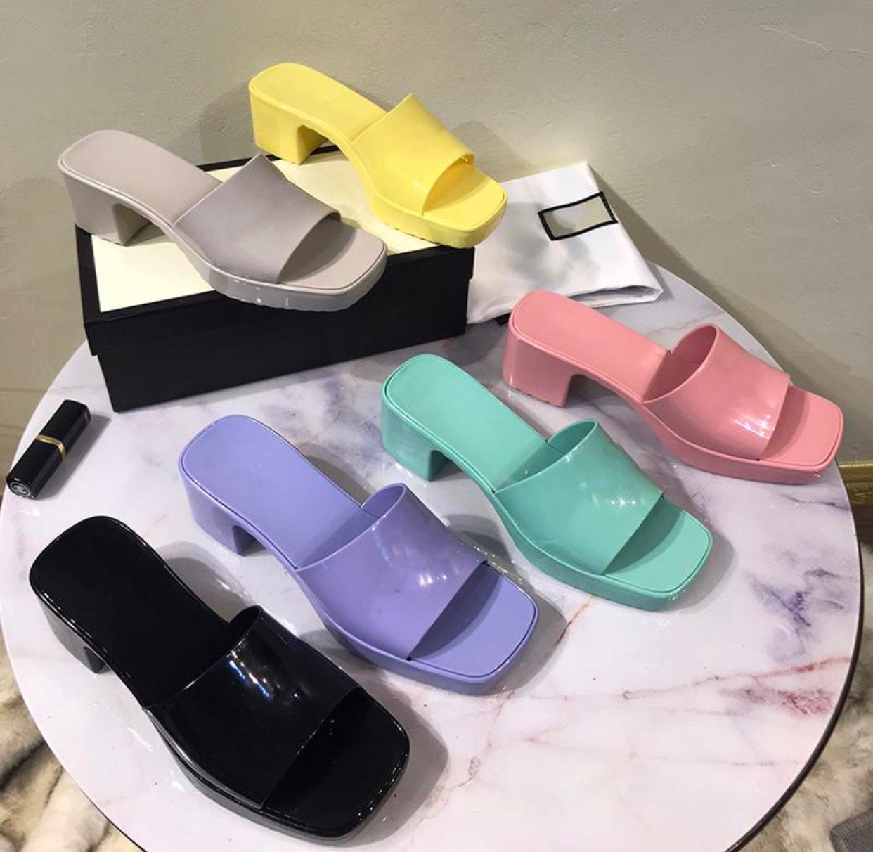 Womens Jelly Heel Sandals Etsy