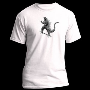 Godzilla on Skateboard Tshirt, Godzilla t shirt, Skateboard t shirt, Funny t shirt, Skateboarder tshirt, Skateboarder Gift, Unique Tshirt