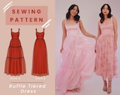 Ruffle Tiered Dress Digital PDF Sewing Pattern With Mini