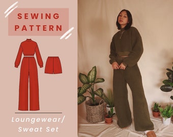 Loungewear/Sweat Set Digital PDF Sewing Pattern // Size XS-XL // Instant Download with 4 Printable Sizes