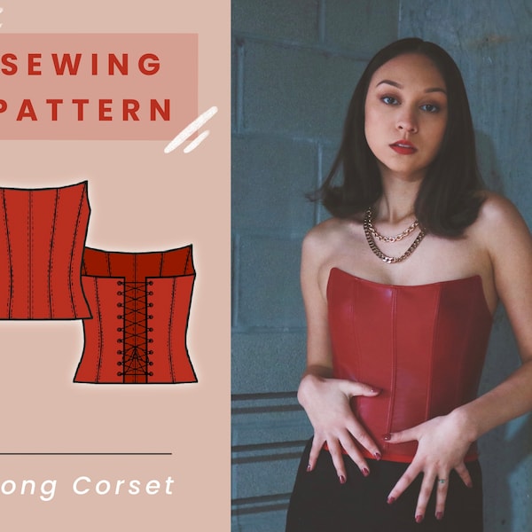 Corset/Bustier Digital PDF Sewing Pattern // US Size 0-14 (XS-L) // Instant Download with 3 Printable Sizes