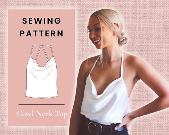 Cowl Neck Cami Top Digital PDF Sewing Pattern // US Size 0-12 | Etsy