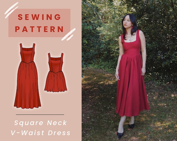 high waist dress pattern Romey Gathered Dress & Top Curvy Fit Sewing Pattern (Printed) – Sew House  Seven