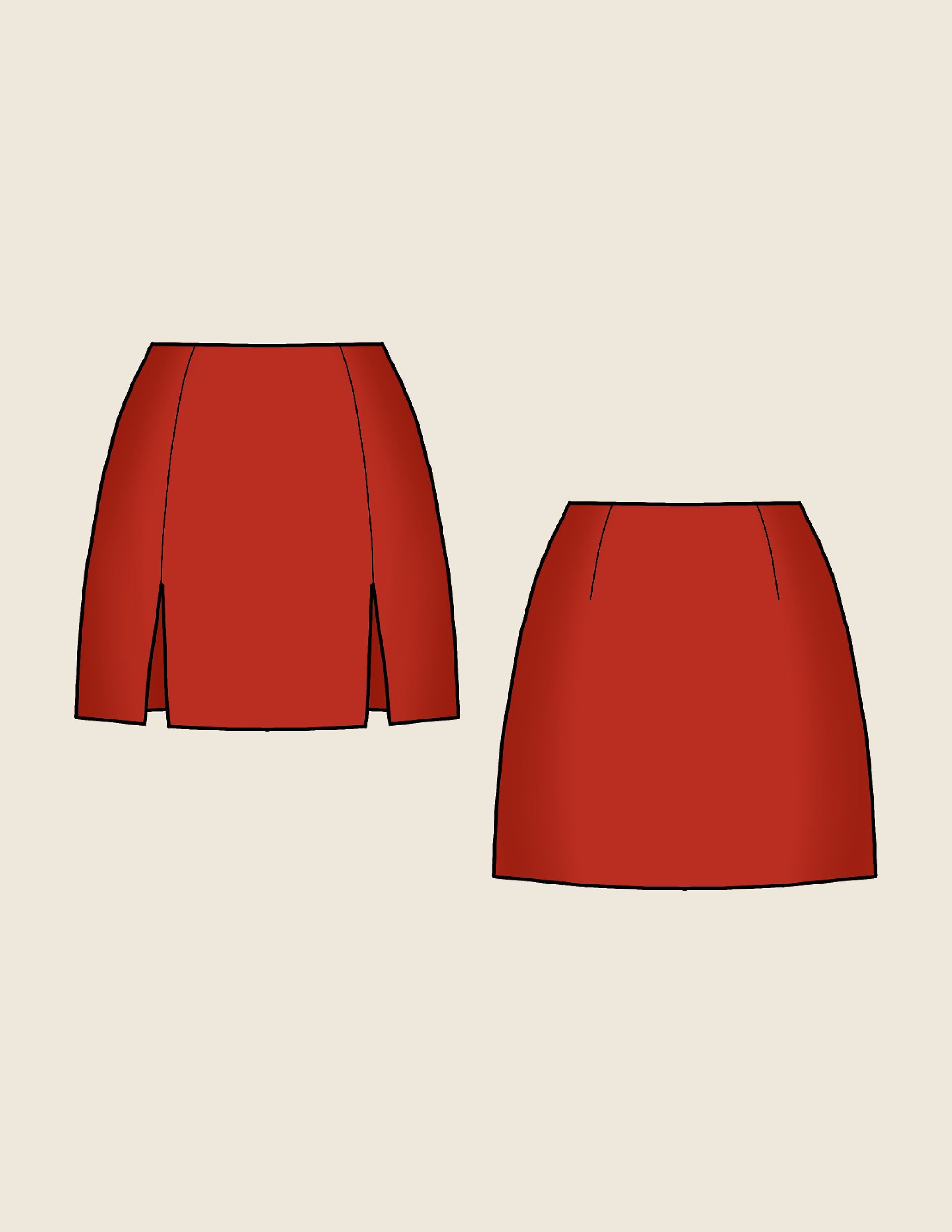 【2024年】お歳暮ギフト Digital Skirt Slit Double PDF 00 Size US // Pattern Sewing スカート