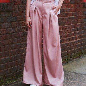 Wide Leg Pleated Pants Ultra High Waisted Digital PDF Sewing Pattern // US Size 00-14 // Instant Download with 4 Printable Sizes image 6