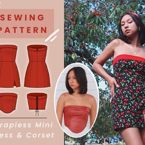 Strapless Corset Sewing Pattern PDF XS-XL 