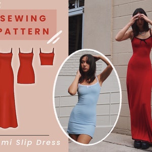 Cami Slip Dress (Mini, Maxi & Cropped Top Length) Digital PDF Sewing Pattern // Size XS-XL // Instant Download with 4 Printable Sizes