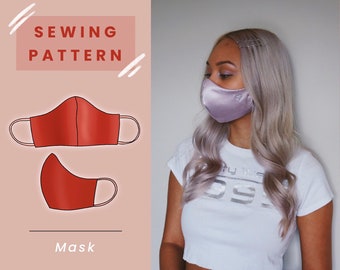 MASK PATTERN // 6 SIZES + Detailed Instructions & Final Measurements Included // Letter and A4 Size Download