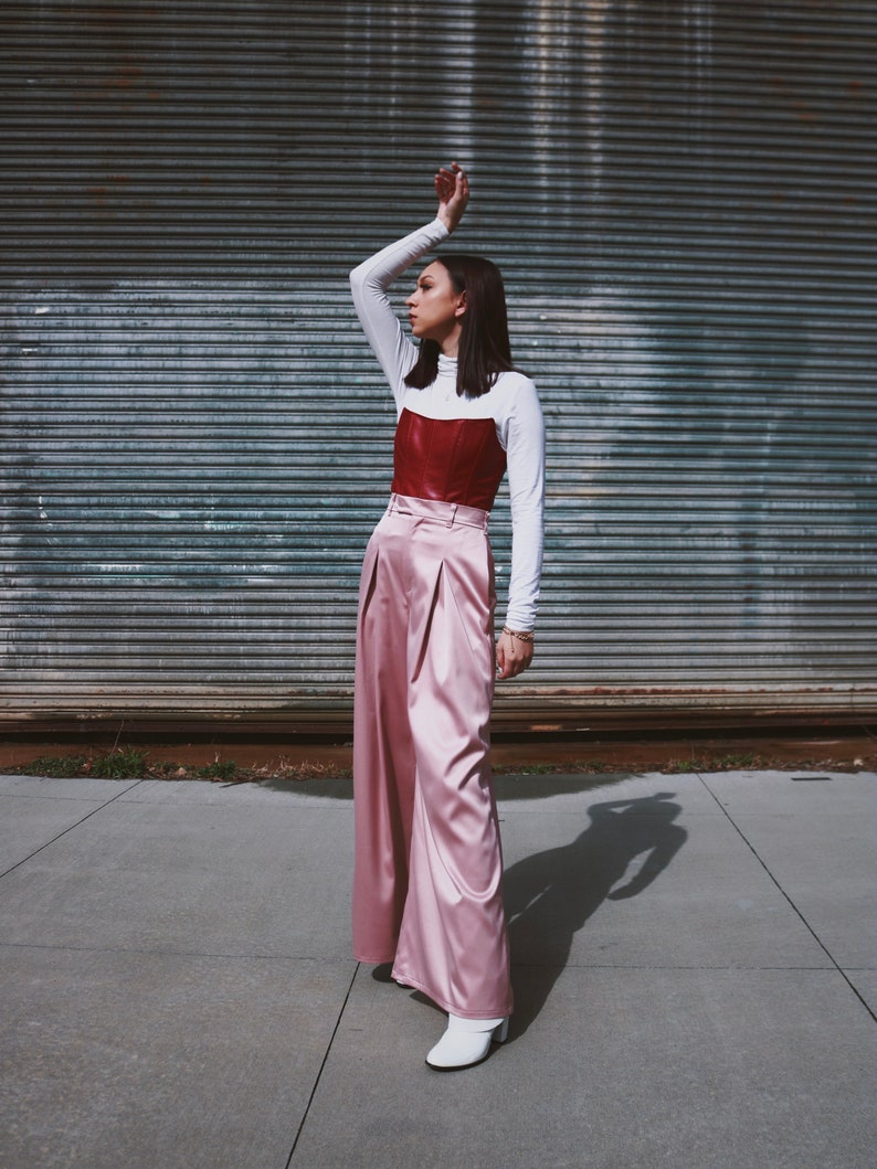 Wide Leg Pleated Pants Ultra High Waisted Digital PDF Sewing Pattern // US Size 00-14 // Instant Download with 4 Printable Sizes image 7
