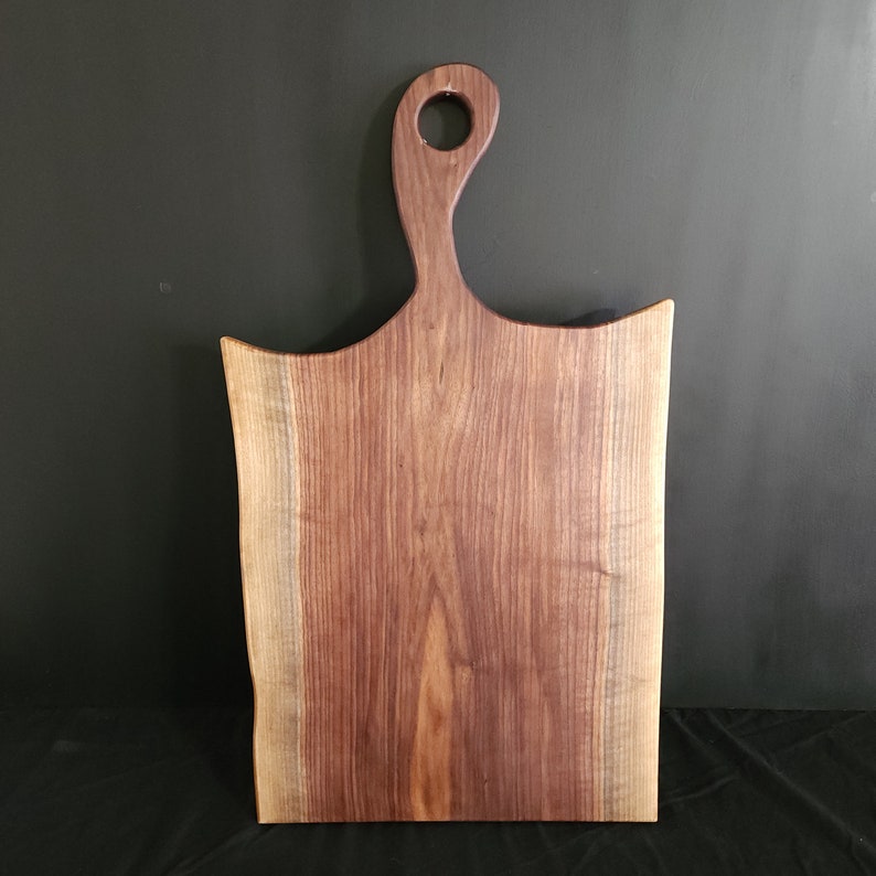 Walnut Live Edge Serving Board Etsy