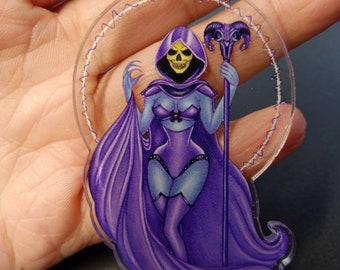 Lady Skeletor acrylic keychain