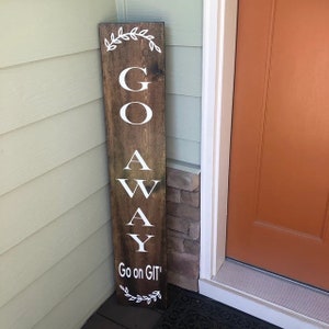 Go Away Wood sign 4ft + Welcome sign + Reversible | Home Decor Sign | Porch Sign | Christmas gift