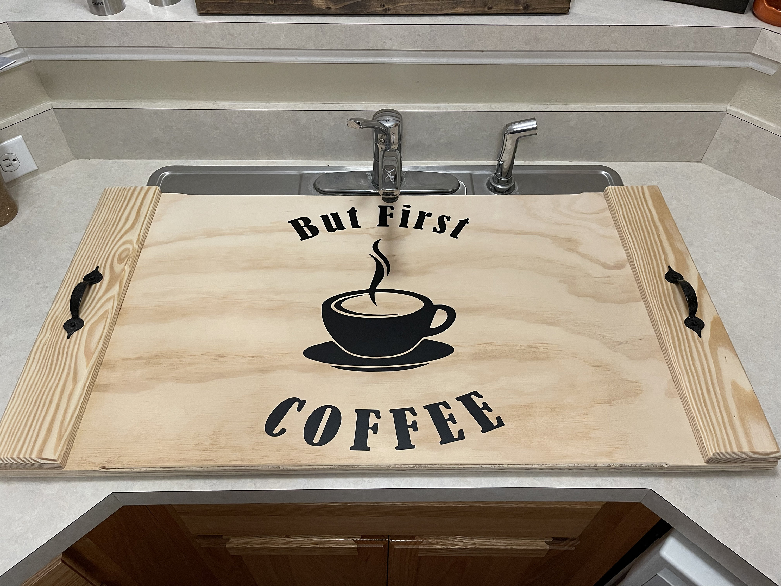 But First Coffee Sink coverHandmade wooden stained sink Etsy