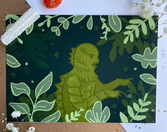 Creature from the Black Lagoon Art Print Horror Movie Universal Monster