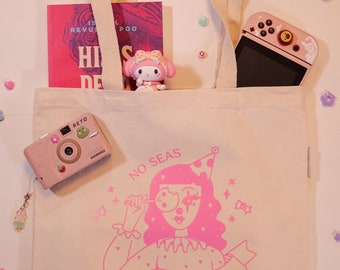No Seas Pays Pink Organic Canvas Tote Bag - Latina - Chicana - Accesory