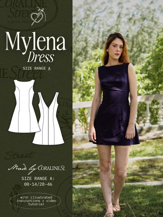 A-line Mini Dress Sewing Pattern: Princess Seams, Boat Neck (PDF Pattern) - Etsy A-line Mini Dress Sewing Pattern: Princess Seams, Boat Neck (PDF Pattern) - Etsy