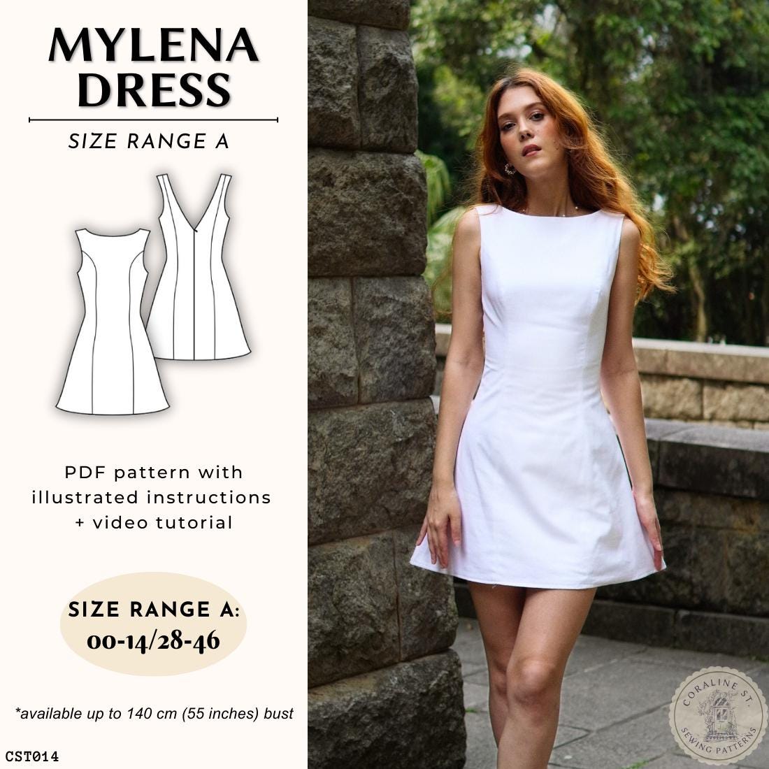 A-line Mini Dress Sewing Pattern: Princess Seams, Boat Neck (PDF Pattern) - Etsy A-line Mini Dress Sewing Pattern: Princess Seams, Boat Neck (PDF Pattern) - Etsy
