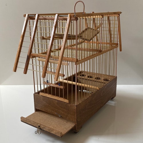 Wooden Bird Cage With One Trap / Trap Birds / Hunting Birds Etsy