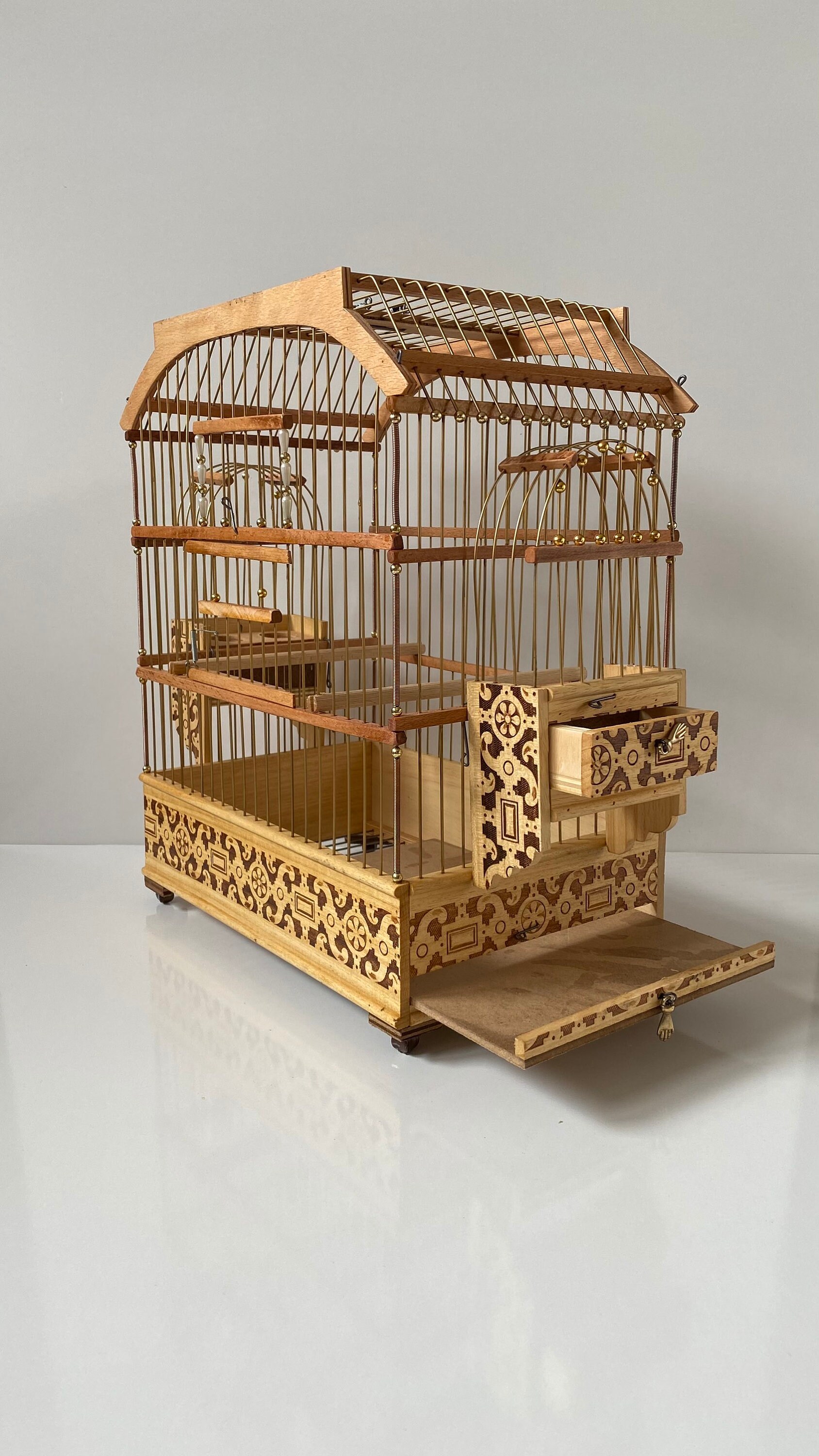 Wooden Bird Cage Etsy