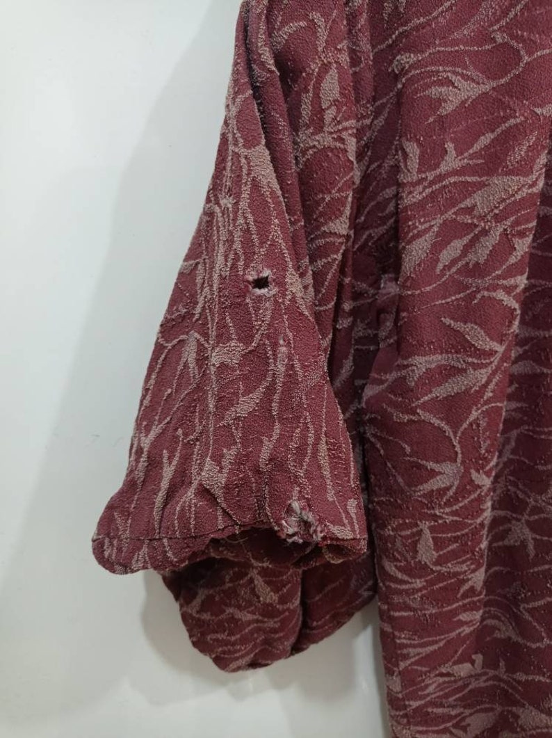 Vintage kimono noragi haori Hanten Jinbei Japanese traditional cardigan jacket size S M *two pinholes at right sleeve