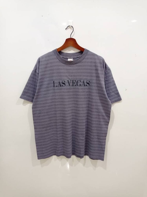 Vintage 90s Las Vegas stripes tee sun faded size X