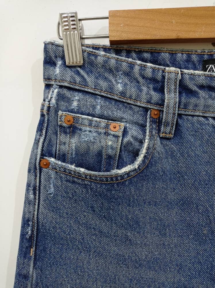 90s Women Grunge inspired raw cut edge faded pants jeans W 26 | Etsy