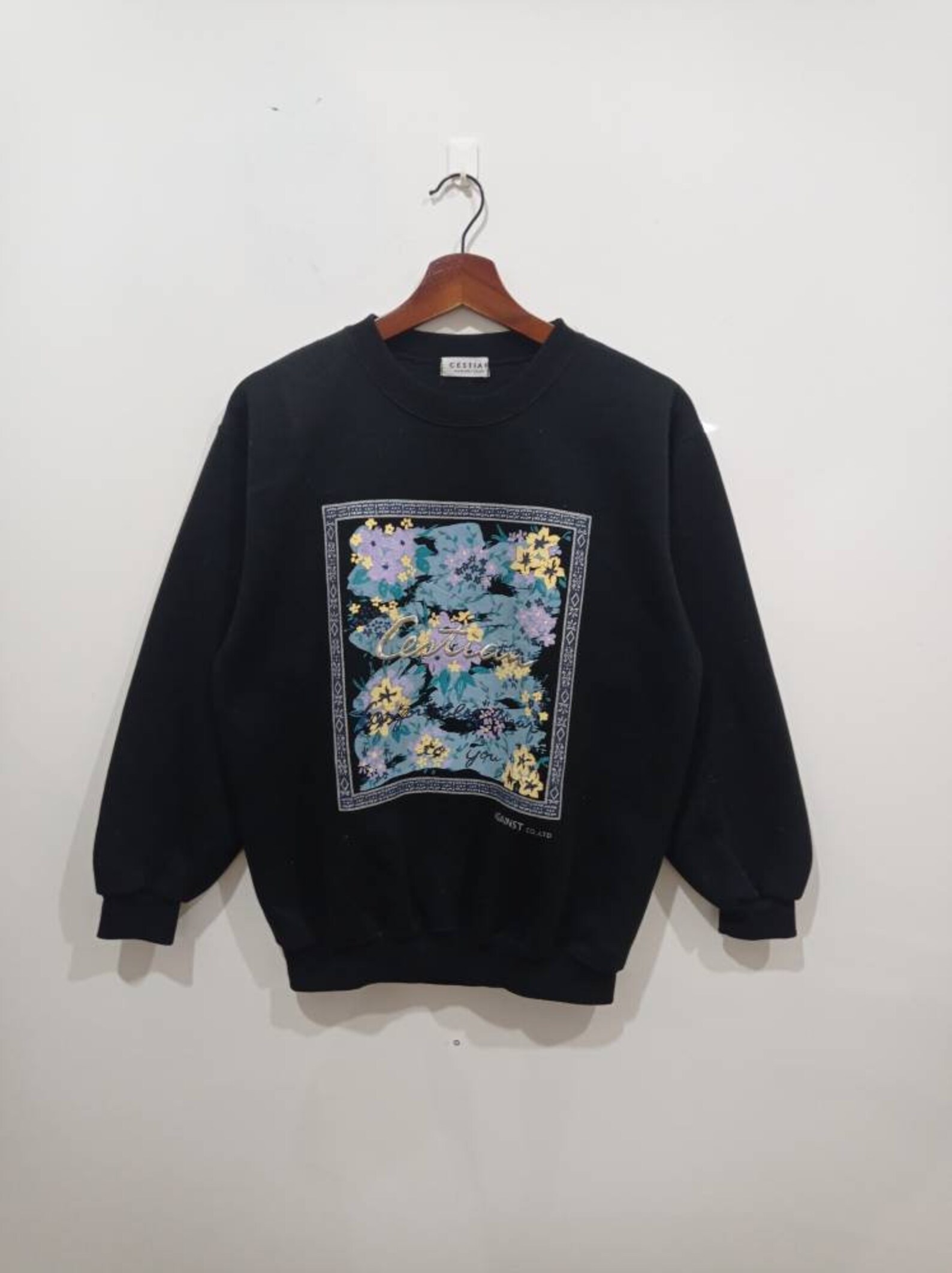 Vintage 90s Cestian against co ltd pop art flower sweatshirt | Etsy