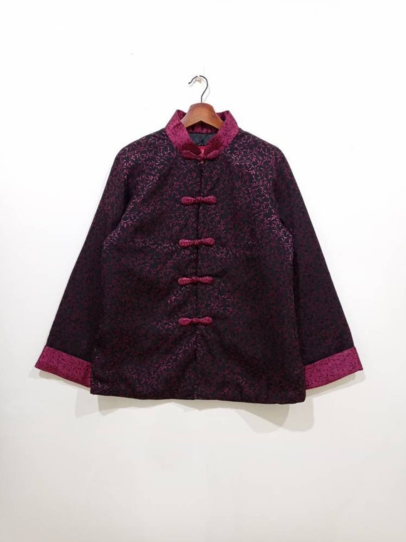 Rare Vintage 90s women silk chinese padded jacket size M L | Etsy