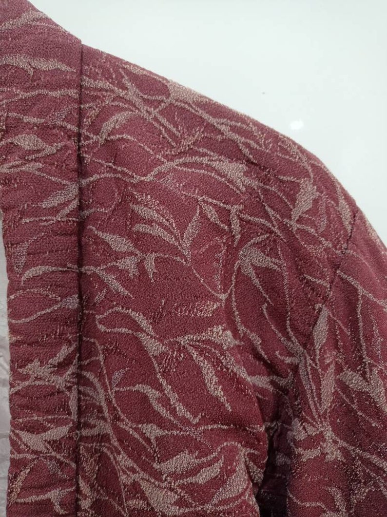 Vintage kimono noragi haori Hanten Jinbei Japanese traditional cardigan jacket size S M *two pinholes at right sleeve
