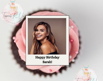 Personalized Edible Polaroid Cupcake Toppers - Set of 12
