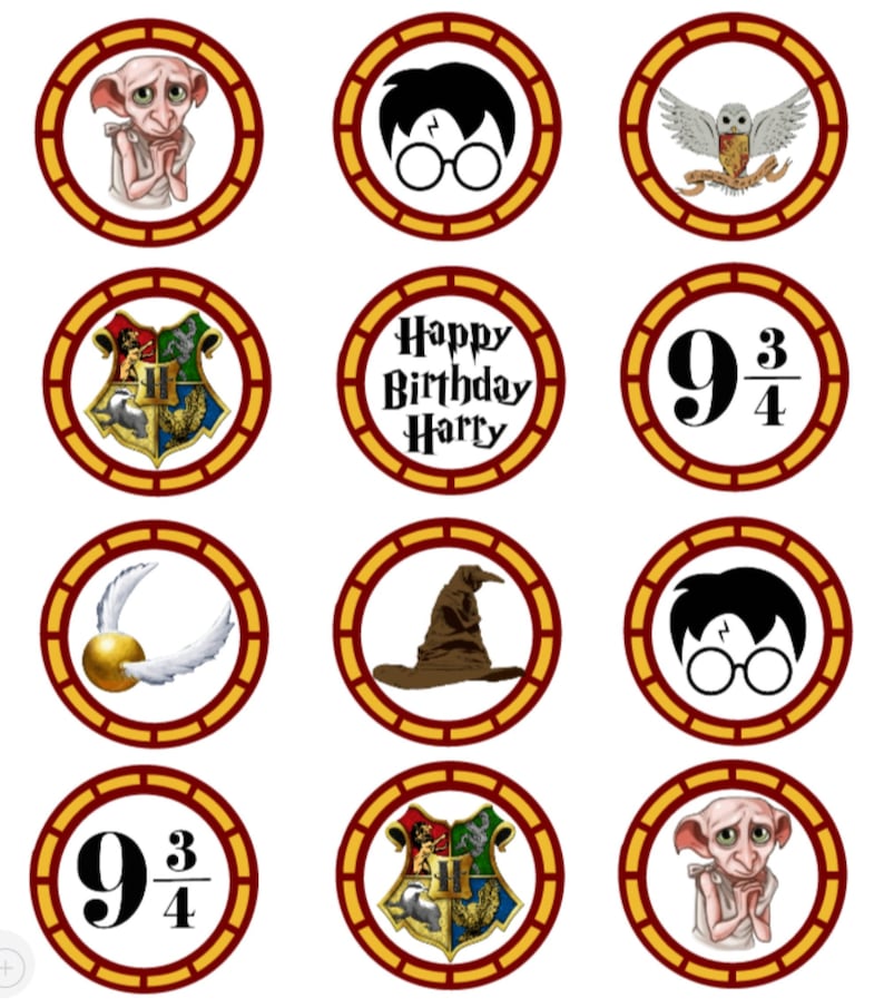 Harry Potter Edible Cupcake Toppers Personalised Edible Etsy