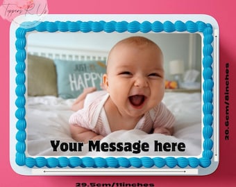 Your Own Personalised Rectangle Cake Topper, A4 Edible Image Icing Sheet, Your Own Wafer Paper Photo Cake Decoration.