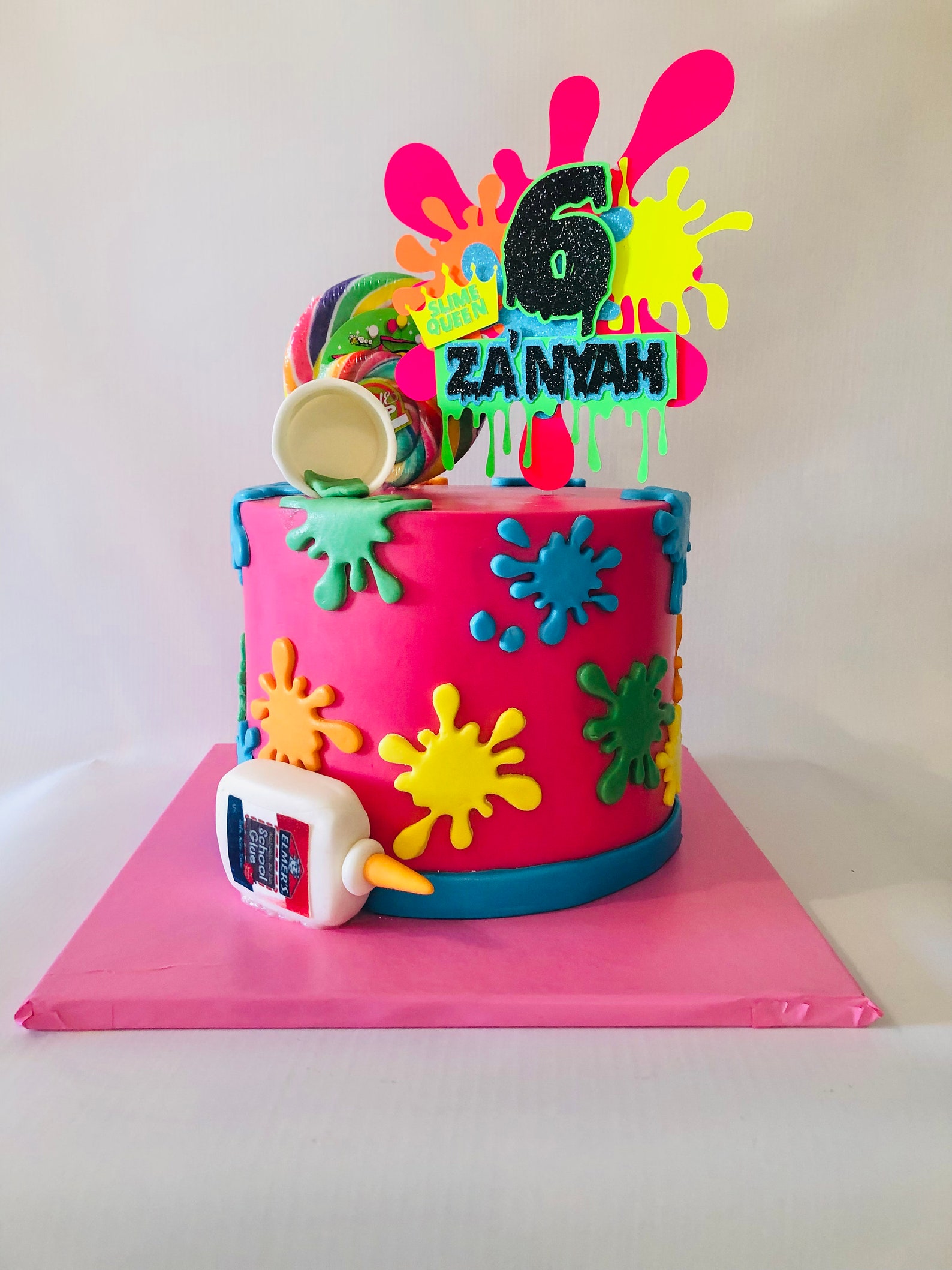Topper Slime Slime Queen/king Cake Topper, Neon Slime Cake Topper, Glitter Slime ...
