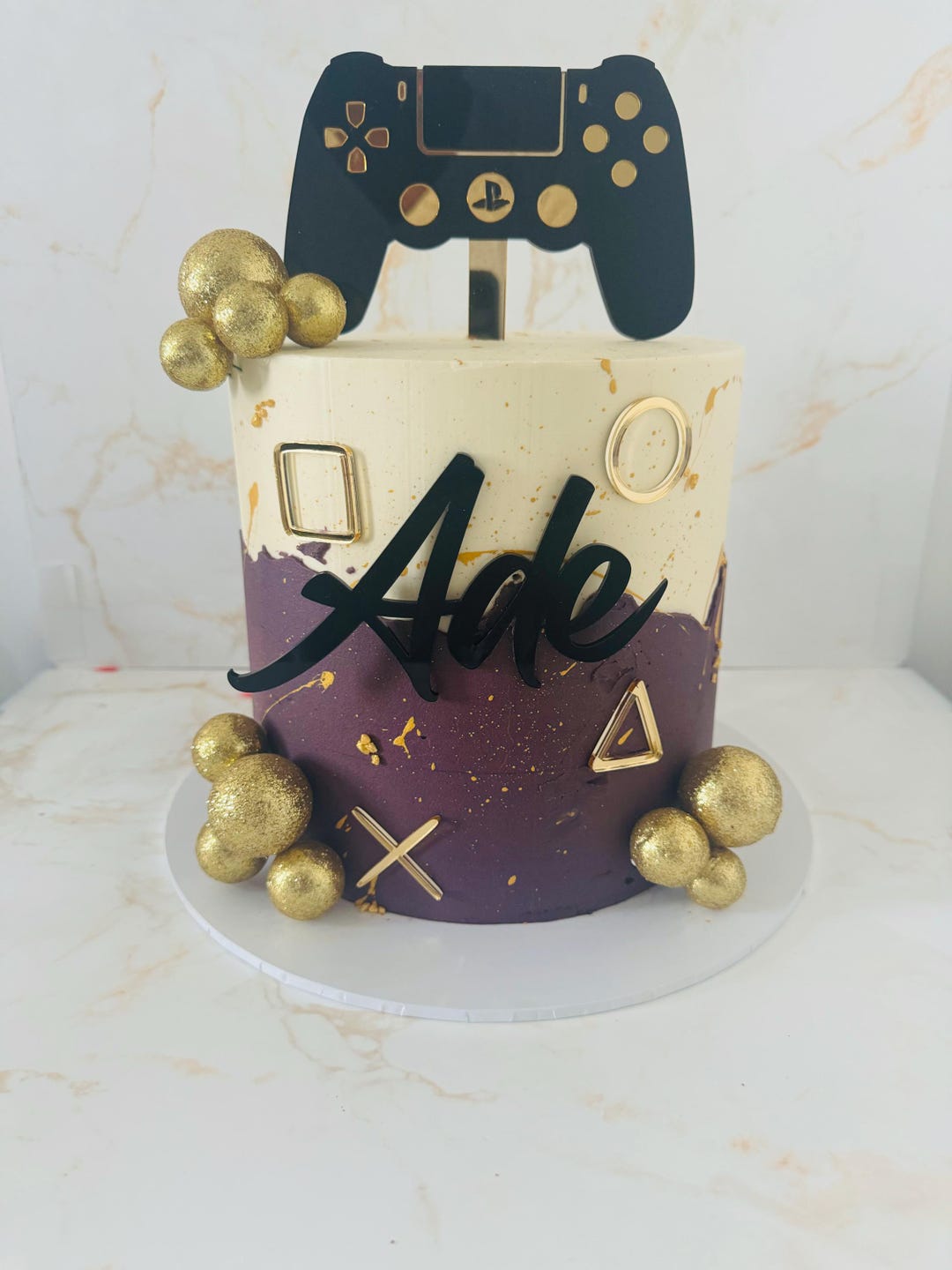 Topper Static Ps Personalised Gamers Double Layered Acrylic Cake Topper Set, Custom ...