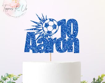 Personalized Football Cake Topper: Glitter Sports Party Decor