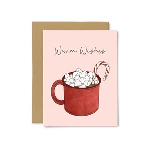 Souhaits chaleureux - Chocolat chaud, Carte de Noël mignonne, Nouvel An, Pour lui, Pour elle, Carte de Vacances drôle, Punny, Cadeau de Noël
