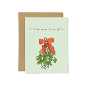 Rencontrez-moi sous le gui - Carte de Noël mignonne, Nouvel An, Pour lui, Pour elle, petit ami, petite amie, femme, mari, cadeau de vacances
