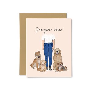 Un an plus près - Crazy Dog Lady, mignonne, carte d'anniversaire drôle, petite amie, meilleure amie, soeur, femme, carte de voeux de joyeux anniversaire, pour elle