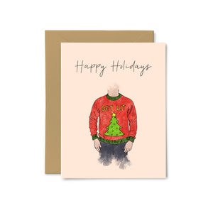 Joyeuses Fêtes - Carte de Noël mignonne, Nouvel An, Pull de Noël laid, Pour lui, petit ami, mari, frère