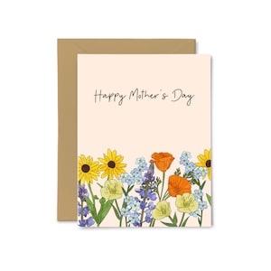 Bonne fête des mères - Jolie carte de voeux douce, Maman, Mère, Pour elle, Fleurs sauvages printanières