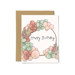 Joyeux anniversaire - carte de voeux, carte d'anniversaire, arche de ballon, jolie, belle, mignonne, petite amie, meilleure amie, soeur, femme, pour elle
