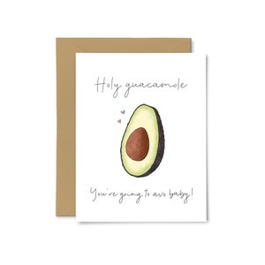Tu vas à Avo-Baby! - Carte de grossesse à l’avocat mignon, nouveaux parents, nouvelle carte de bébé, baby shower, carte de vœux Food Pun