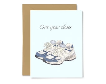 One Year Closer - Cute, Funny Birthday Card, Dad, Boyfriend, Husband, Happy Birthday Greeting Card, For Him