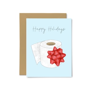 Joyeuses fêtes - Carte de Noël drôle, mignonne, Nouvel An, Papier toilette, 2020, Pour lui, Pour elle, Petit ami, Petite amie, Femme, Sœur, Mari