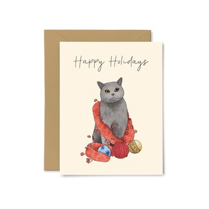 Joyeuses Fêtes - Carte de Noël drôle, mignon, nouvel an, chat, pour lui, pour elle, petit ami, petite amie, femme, sœur, mari