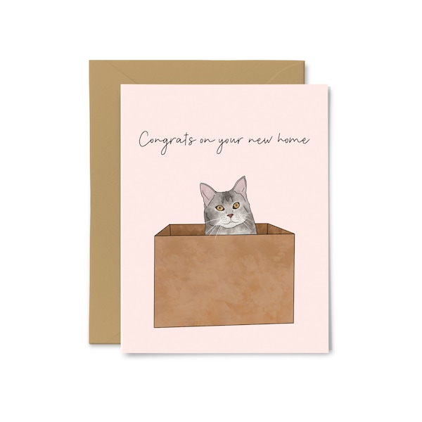 Congrats on Your New Home - Housewarming Gift, New House, Cat, Funny Greeting Card, Cute, First Home, Congratulations, Moving House