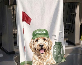 Custom Dog Golf Towel, Custom Pet Golf Towel for Dad, Golf Towel for Father's Day, Personalized Towel