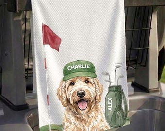 Custom Dog Golf Towel, Custom Pet Golf Towel for Dad, Golf Towel for Father's Day, Personalized Towel