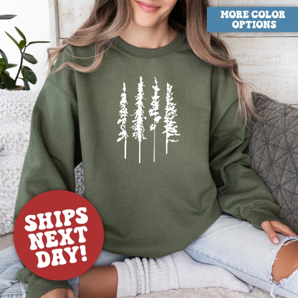 Hiking Shirt, Pine Trees Shirt, Camping Sweater, Hiking Sweatshirt, Outdoor Sweatshirt, Nature Lover Gift